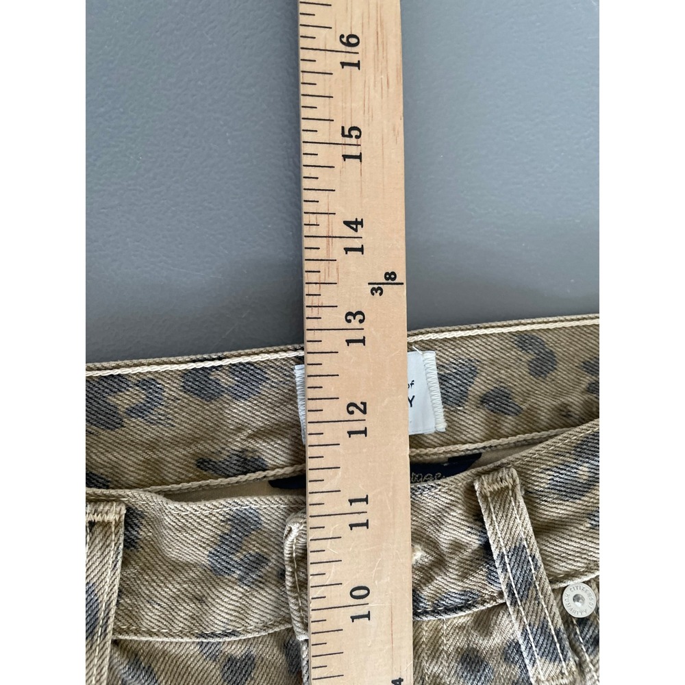 NEW Citizens of Humanity Barrel Darted Horseshoe Jeans Sz 27 Tan Leopard Safari - Picture 12 of 12